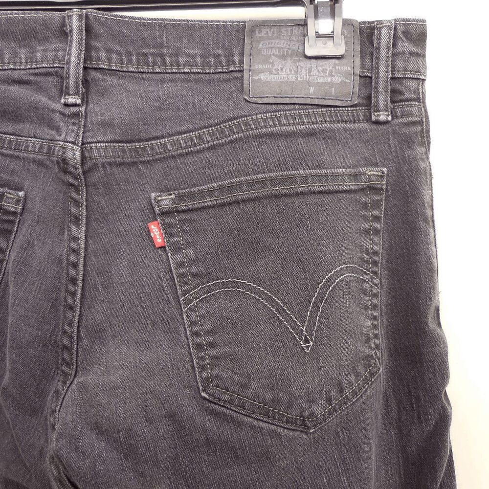 Levis 514 Slim Straight Stretch‎ Black Jeans Mens 36x32 Hipster Grunge Gothic